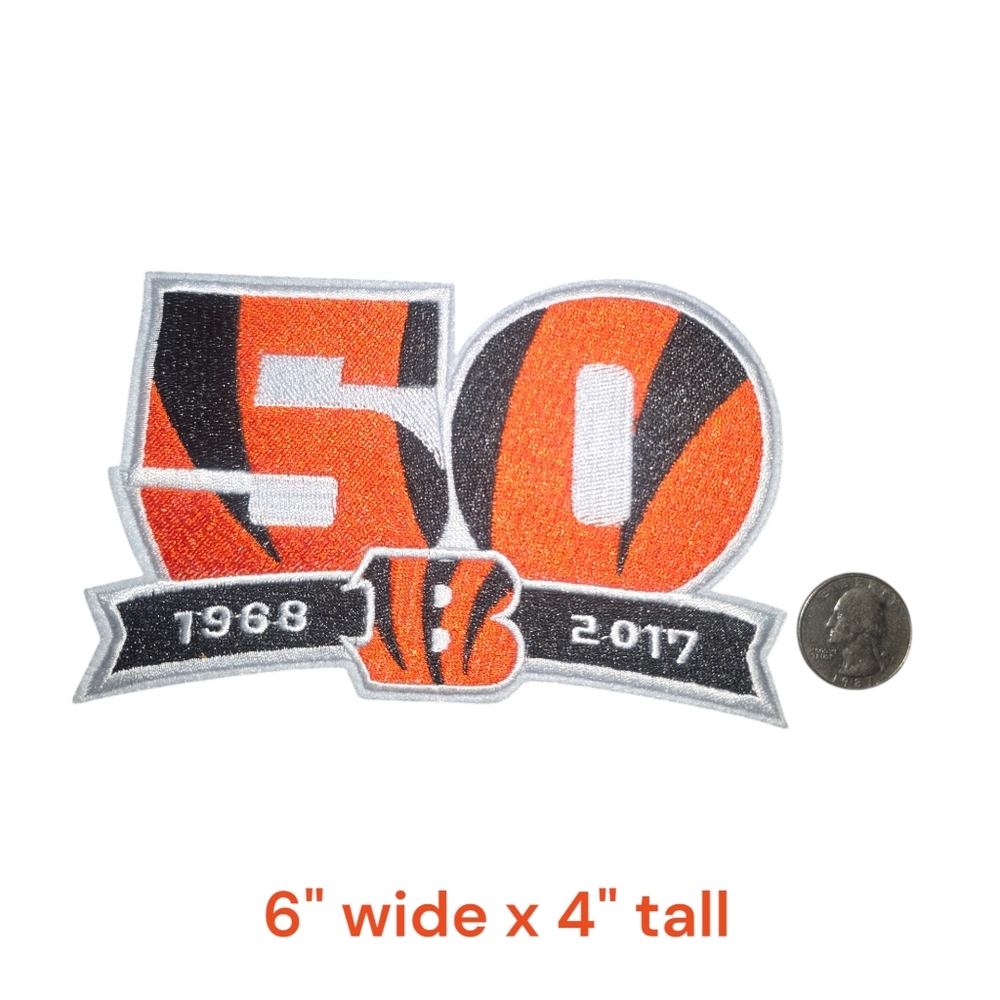 Cincinnati Bengals 50th Anniversary Iron On Patch NFL